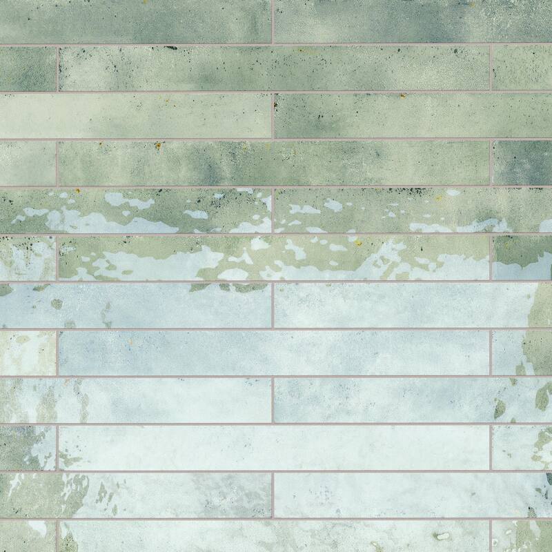 Merola Tile Scottsdale Aquamarine 1-7/8" x 17-3/4" Porcelain Floor and Wall Tile
