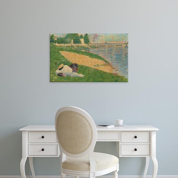 Easy Art Prints National Gallery of Art's 'The Seine With Clothing on the Bank' Premium Canvas Art