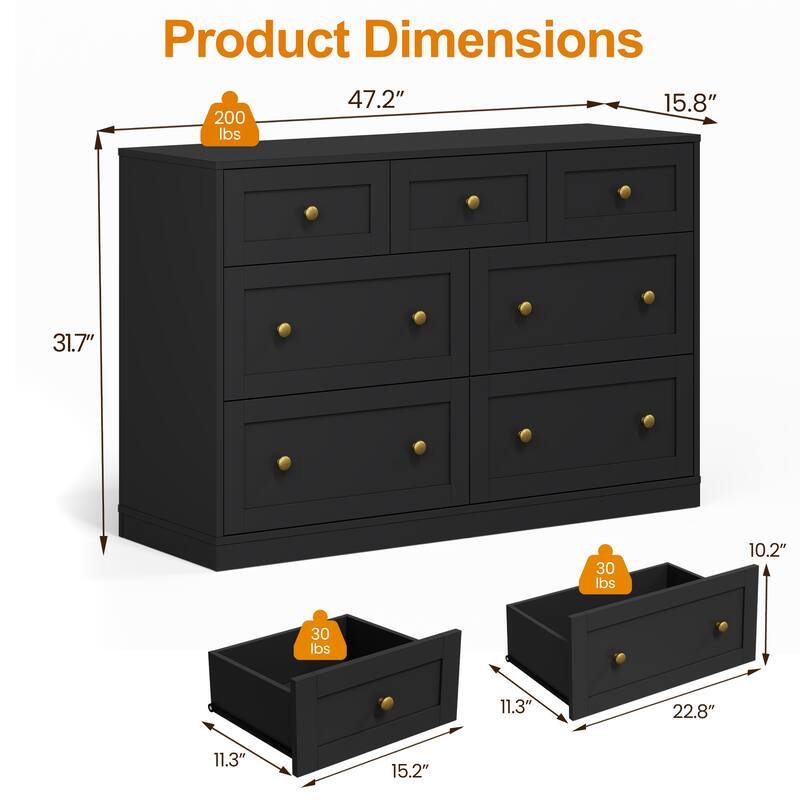 7-Drawer Dresser for Bedroom