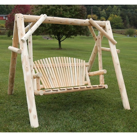 Outdoor Cedar Log Swing