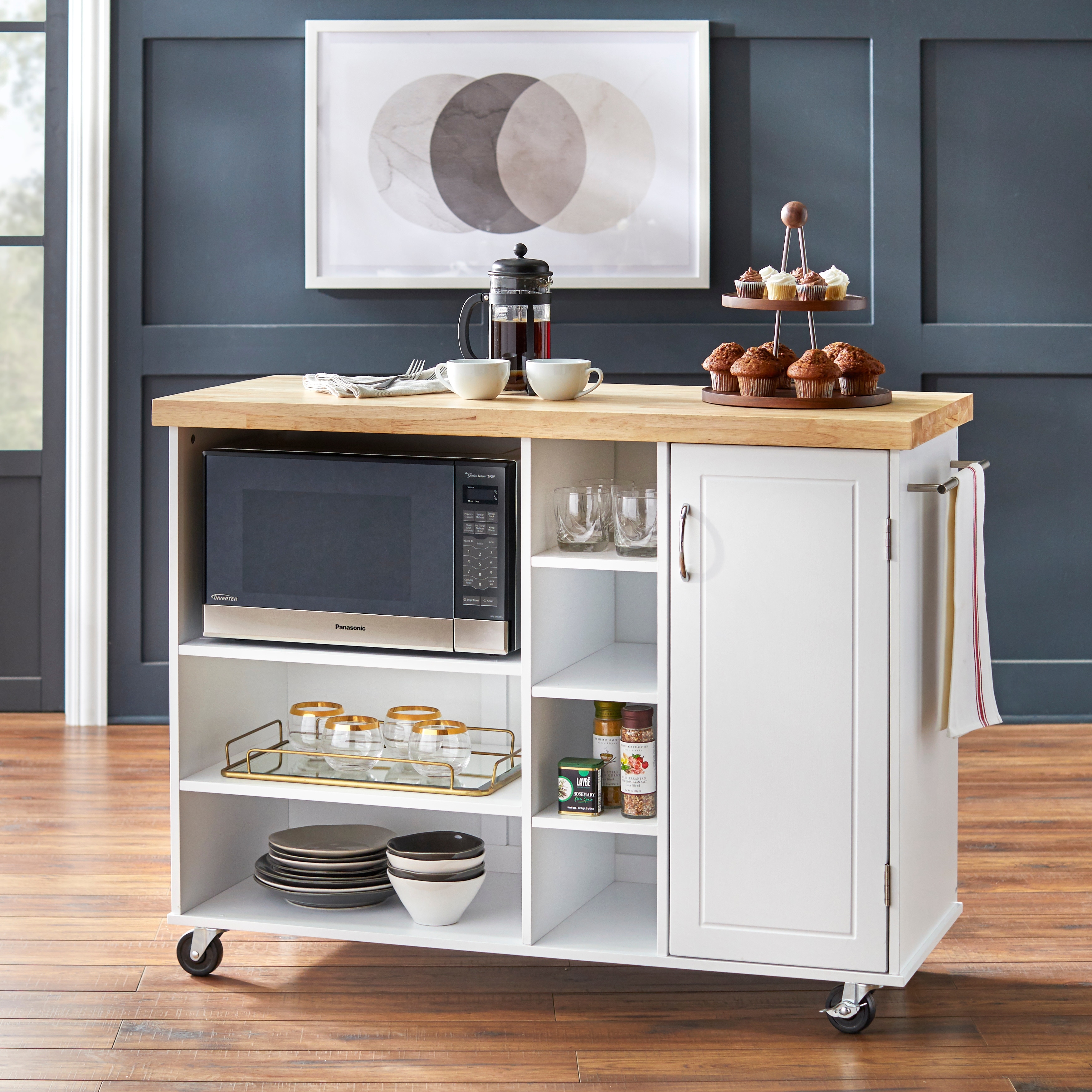 Simple Living Rolling Galvin Microwave Storage Cart - Bed Bath & Beyond -  18848623