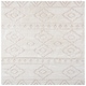 preview thumbnail 16 of 21, SAFAVIEH Sparta Shag Akane Geometric Rug 6'7" x 6'7" Square - Ivory/Beige