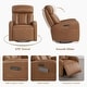 preview thumbnail 15 of 28, Kinsley Triple Motor Leather Power Swivel Recliner with Adjustable Lumbar