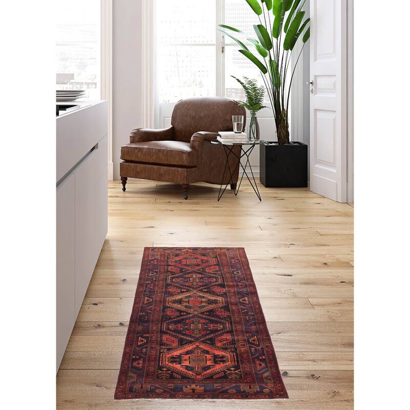 ECARPETGALLERY Hand-knotted Konya Anatolian Dark Navy Wool Rug - 4'1 x 9'7