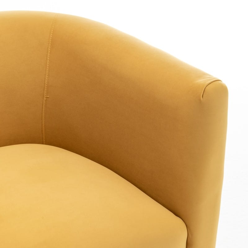 Modern Glam Velvet Upholstered 360 Degree Swivel Barrel Chair