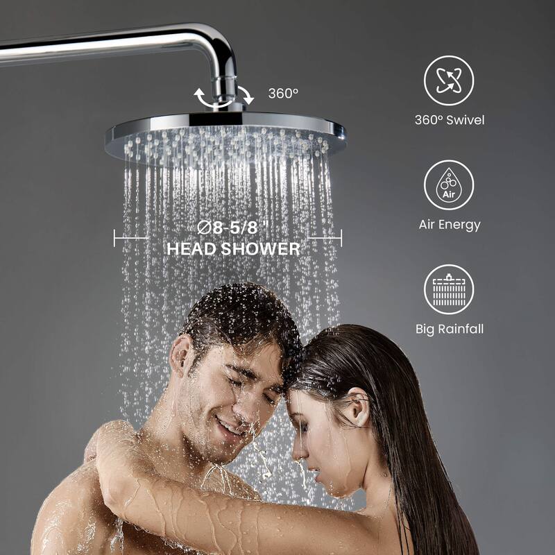 Circular Shower Column with Dual Function Shower Head