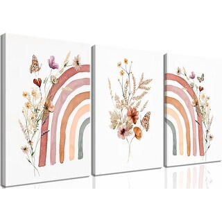 Set of 3 Framed Wildflower Canvas Prints - Bed Bath & Beyond - 43281746
