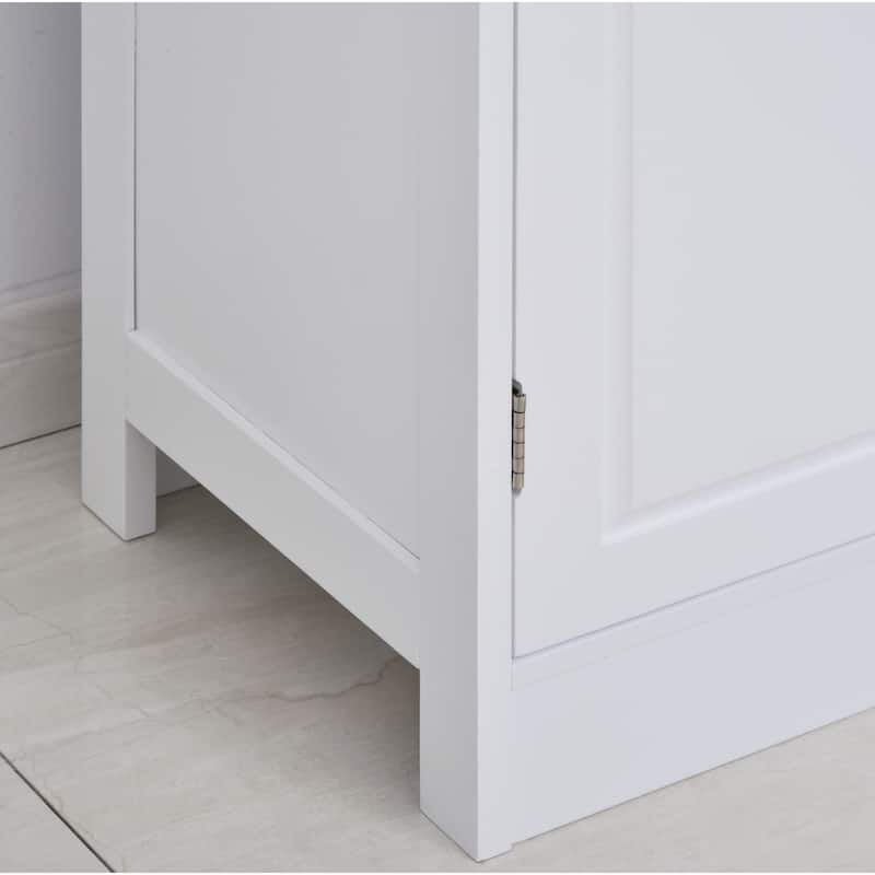 kleankin Freestanding Bathroom Tall Storage Cabinet Organizer Tower with Open Shelves & Compact Design