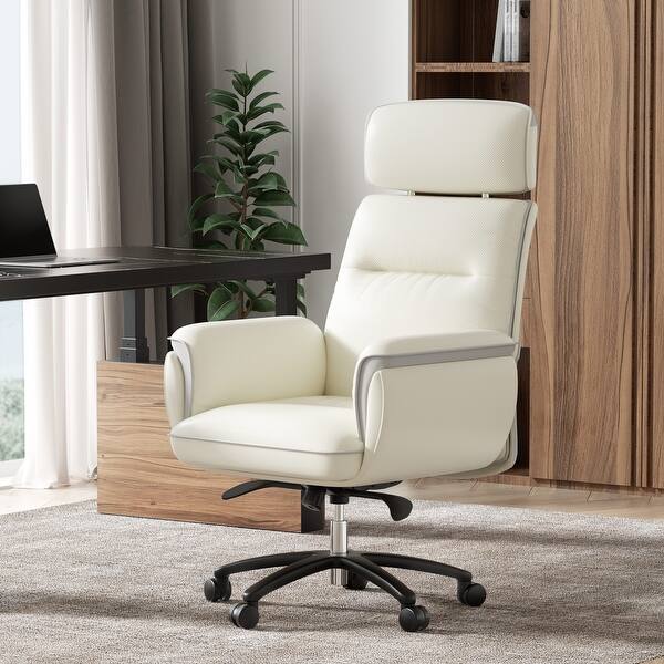 slide 2 of 18, Eureka Ergonomic Leather Executive Swivel Office Chair Adjustable Home Sofa Chair, High Back Pillow Back