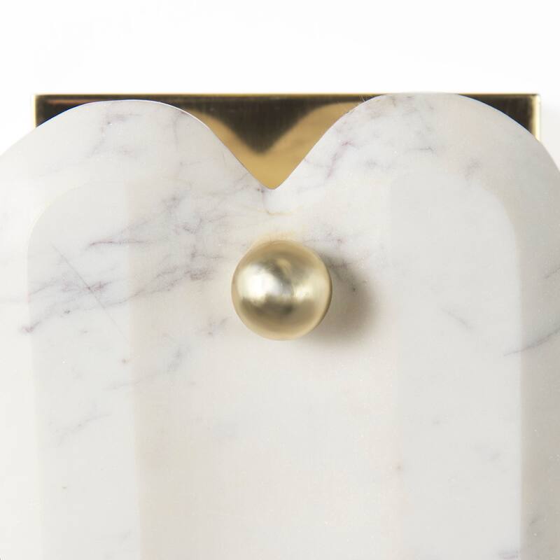 Stein Gold Metal w/ White Marble Shade Wall Sconce
