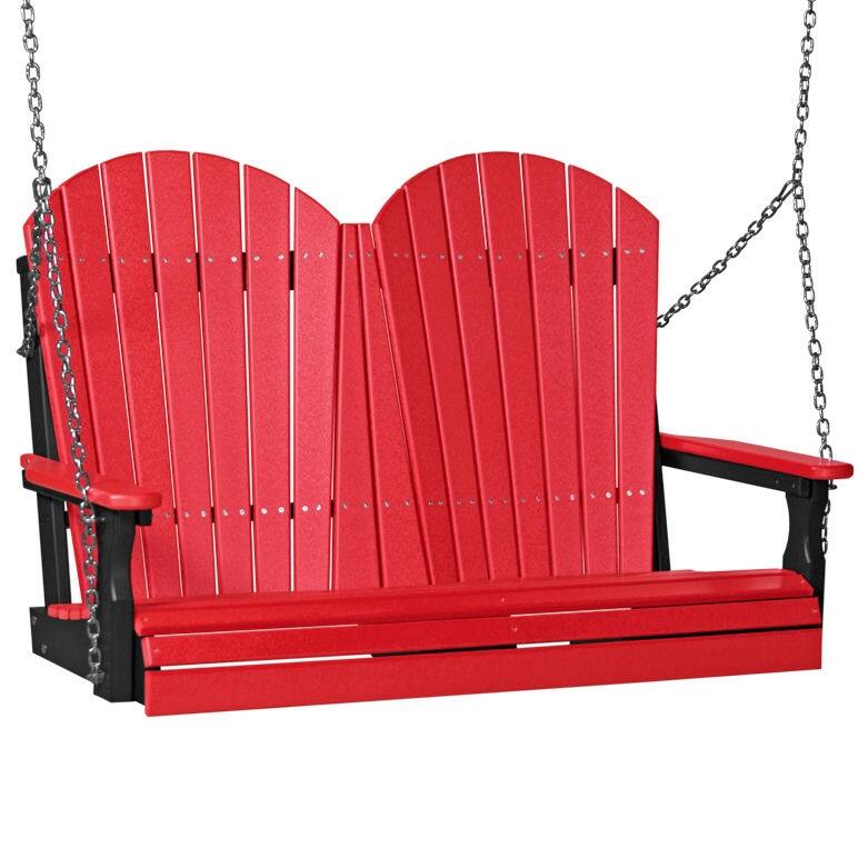 Poly Lumber Adirondack Swing - 4' - Red & Black