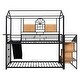 preview thumbnail 10 of 31, Metal Bunk Bed Twin Over Twin, Floor Bunk Bed/ Kids House Bunk Bed with Slide, Ladder and Shelf, Bunk Beds for Kids Girls Boys