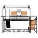 preview thumbnail 30 of 33, Twin Over Twin Metal Bunk Bed, Housebed with Slide and Storage Stair