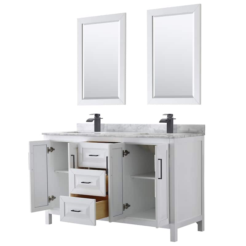 Wyndham Collection Daria 60" Free Standing Double Vanity Set with MDF