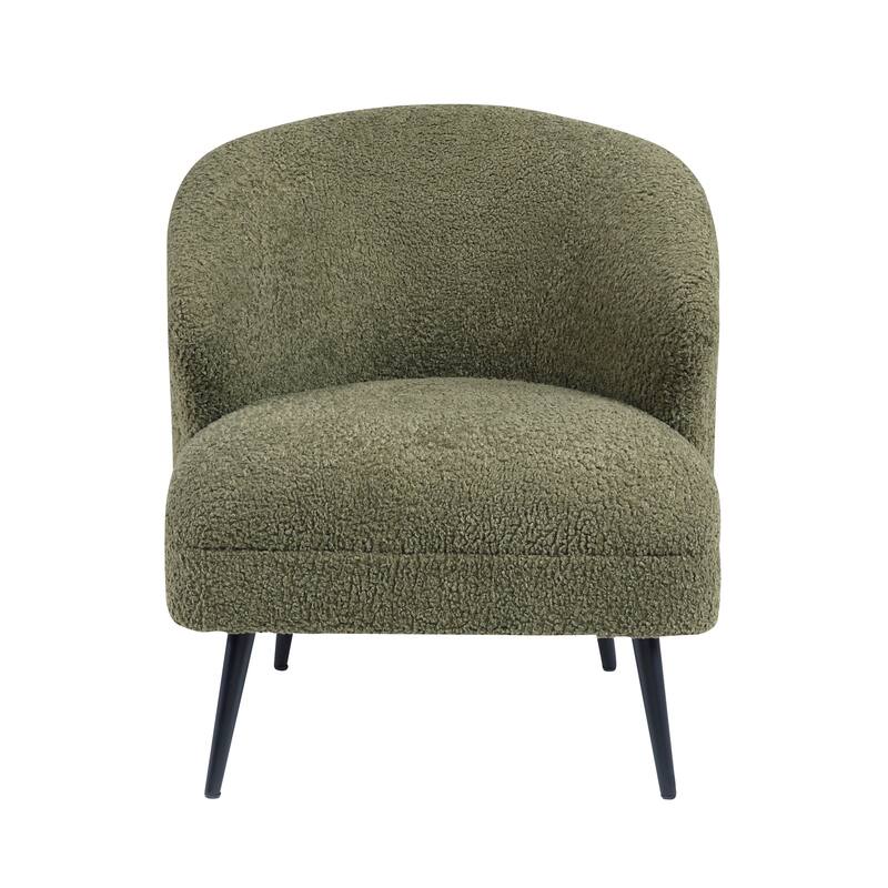 Hudson 26" Boucle Fabric Accent Chair - Black Finish Metal Legs