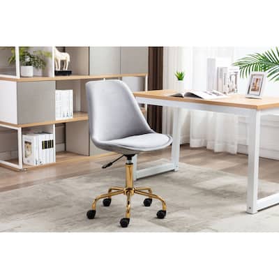 Porthos Home Ally Velvet Office Chair Gold Chrome Legs Gaslift Seat