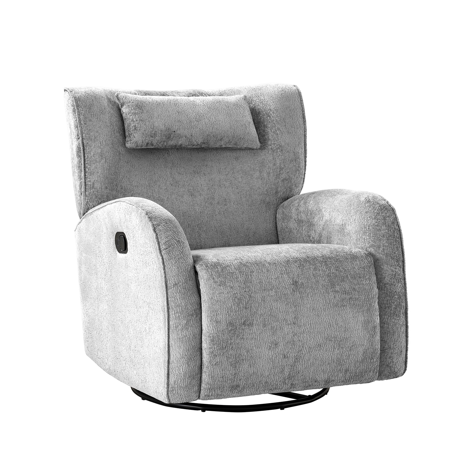 Axel Modern Oversized Swivel Glider Recliner With Wingback And Adjustable Headrest By HULALA HOME