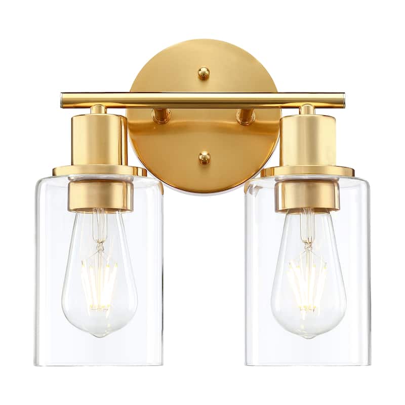 2-Lights Bathroom Wall Sconce - Aged Brass