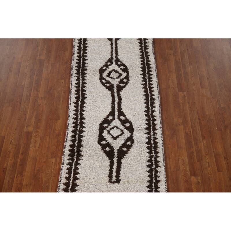 Plush Turkish Anatolian Runner Rug Hand-knotted Wool Carpet - 3'2"x 11'5"