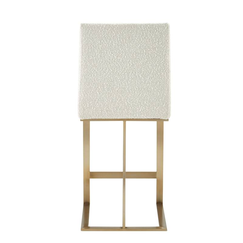 Modrest Frankie Modern Off-White Fabric & Antique Brass Counter Chair