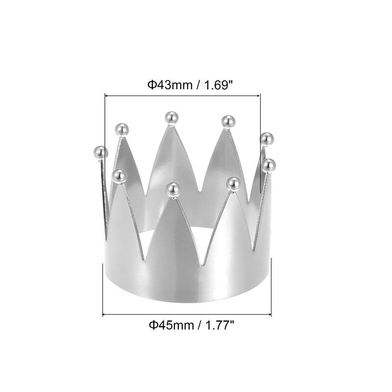 Napkin Rings, 6pcs 43mm ID Alloy Crown Shape Napkin Buckles, Silver Tone