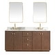 preview thumbnail 23 of 126, Oza Bath Vanity with Quartz Stone Top and Mirror
