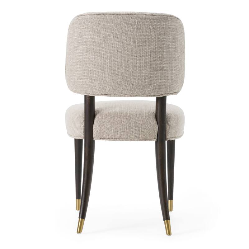 Modrest Kathy Modern Beige Fabric & Oak Dining Side Chair (Set of 2)