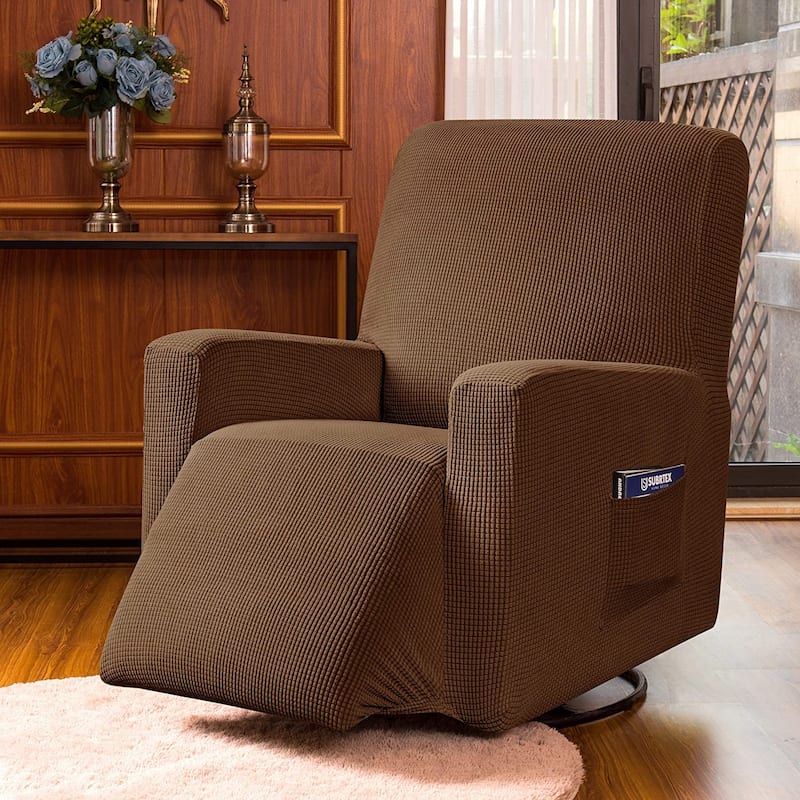 Subrtex Stretch Recliner Silpcover Jacquard Lazy Boy Chair Covers - Coffee