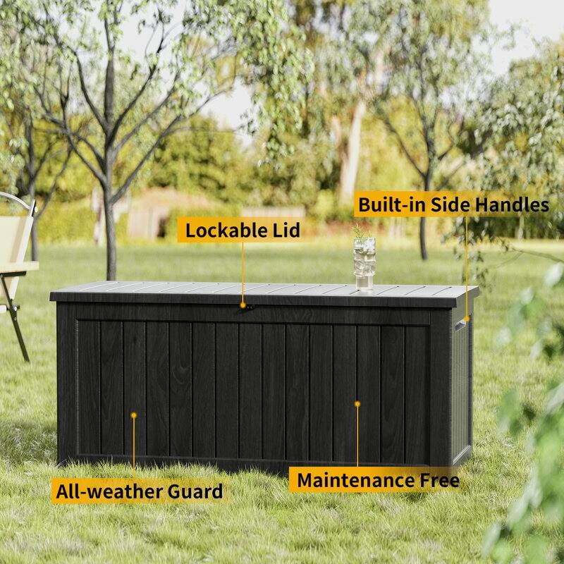 Outdoor Patio Storage Resin Lockable Deck Box