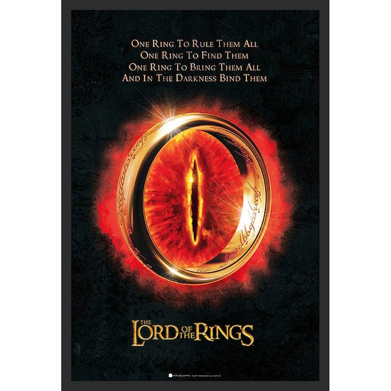 Lord of the Rings - The One Ring Framed Art Poster - 24 x 36 Inch
