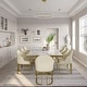 preview thumbnail 19 of 58, Modern Marble Dining Table with White Rectangular Tabletop Gold Stainless Legs, Dining Room Table