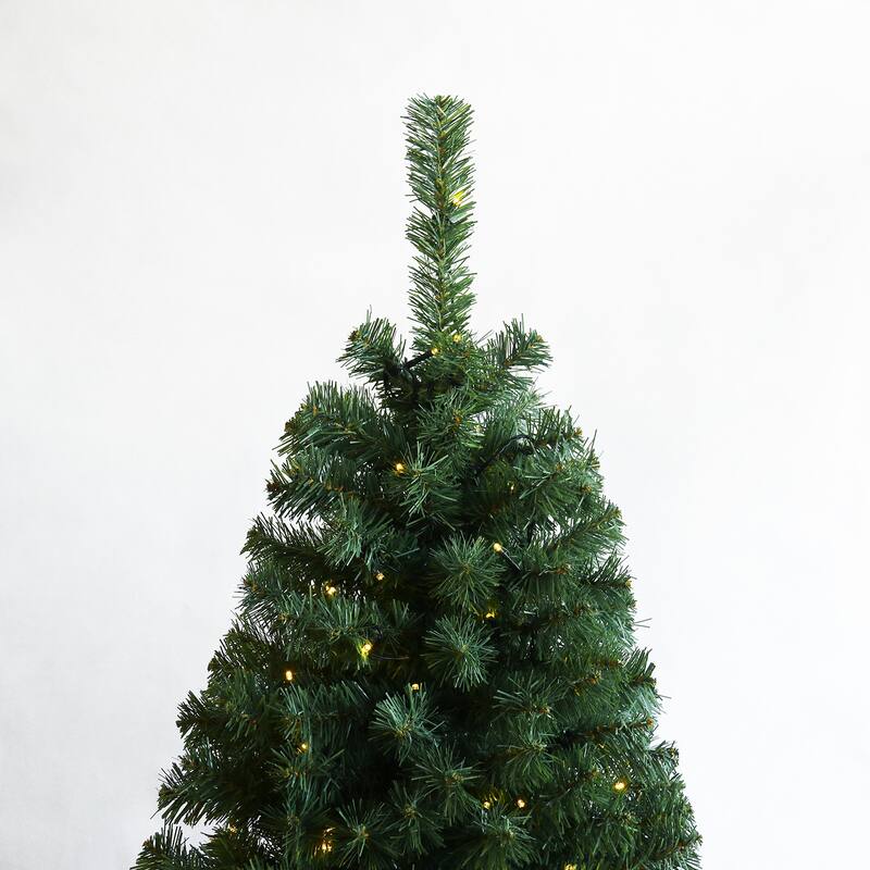 6FT Pre-Lit Artificial Christmas Tree with Metal Stand