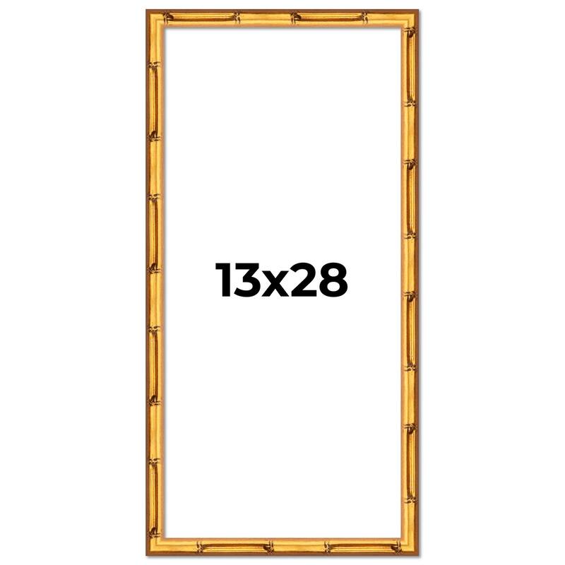 13x28 Frame Gold Bamboo Picture Frame Modern Photo Frame Includes UV Acrylic Shatter Guard Front Acid Free Foam Backing Board
