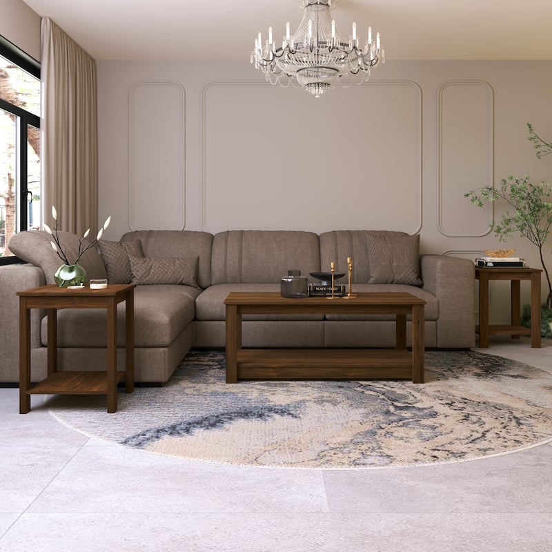 CraftPorch Classic 3- Pieces Coffee Table Set