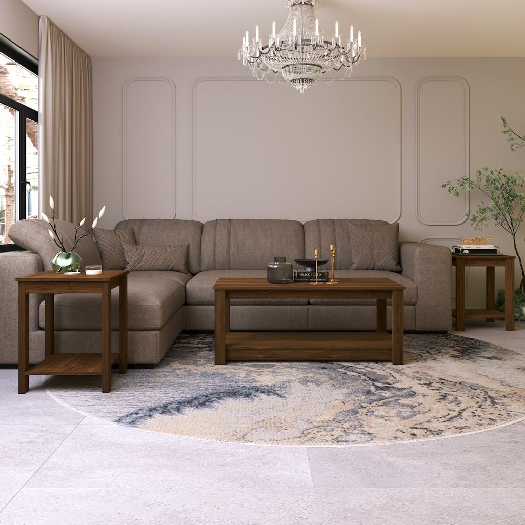 CraftPorch Classic 3- Pieces Coffee Table Set