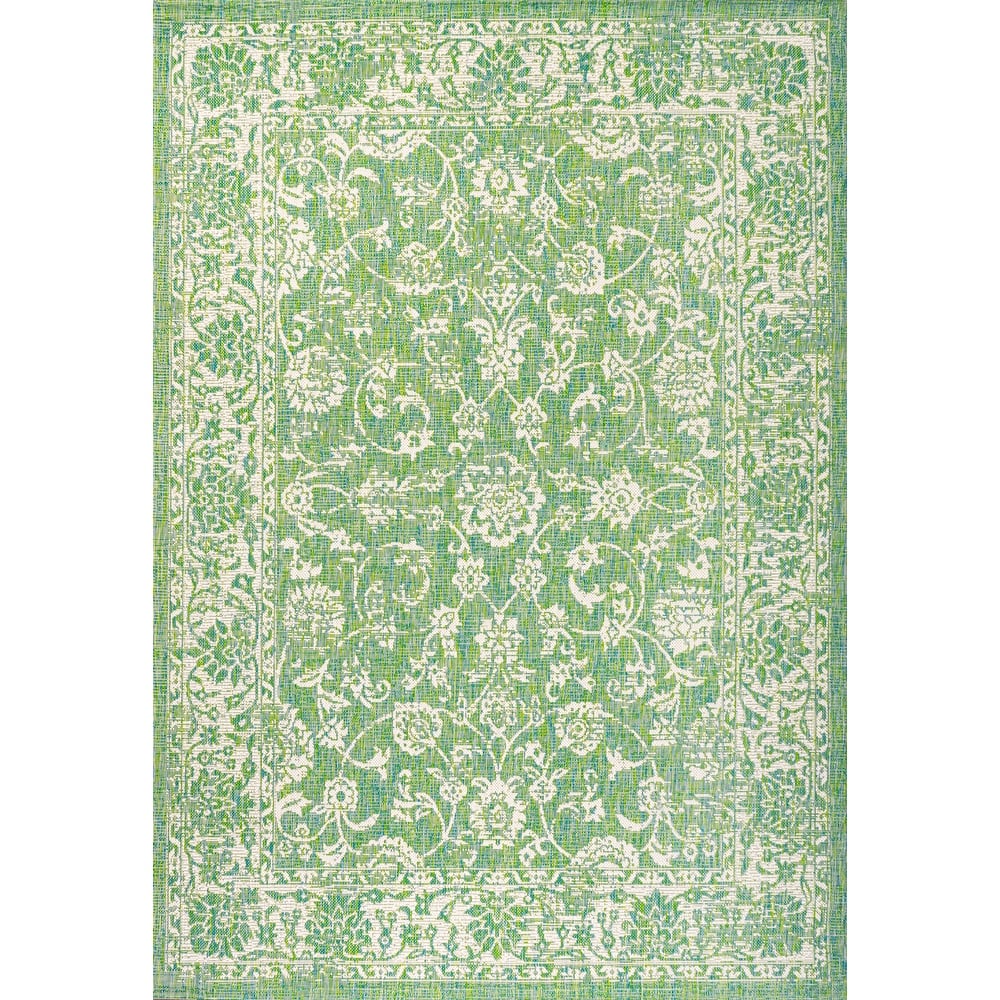 JONATHAN Y Sinjuri Bohemian Textured Weave Floral Indoor/Outdoor Area Rug