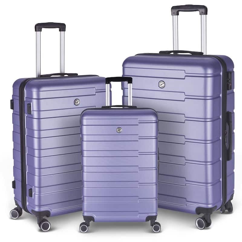 Lavender purple Luggage Sets Expandable Hardside Suitcases 3 Piece Set ...