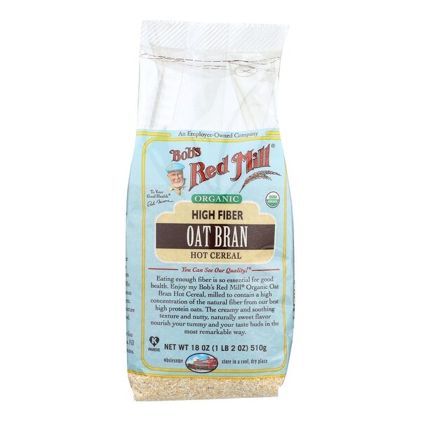 Bob's Red Mill Organic High Fiber Oat Bran Hot Cereal - 18 oz - Case of 4