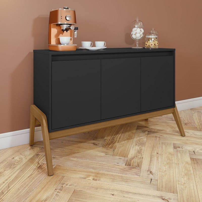 Manhattan Comfort Mid Century Modern Gales 48.50 Sideboard - Matte Black