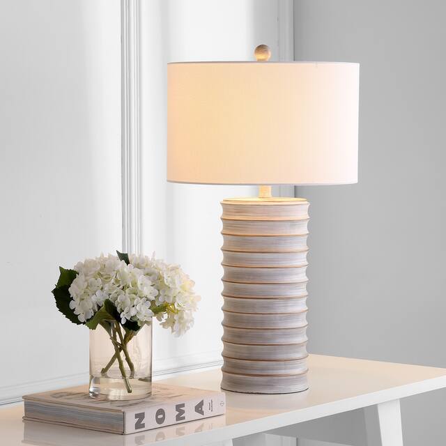 SAFAVIEH Lighting Melina Grey LED Table Lamps (Set of 2) - 16"x16"x28.5"