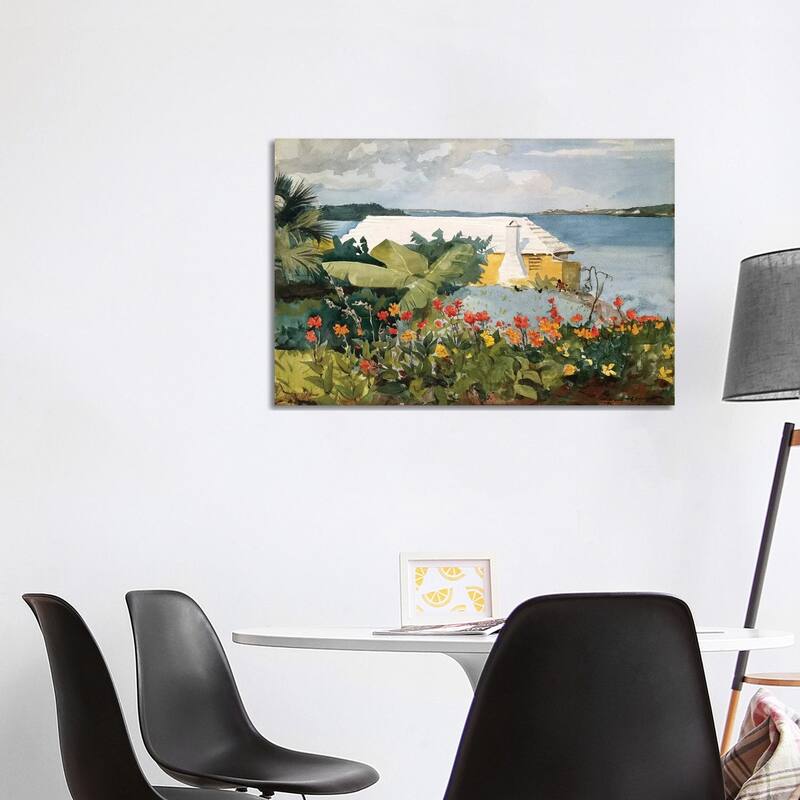 iCanvas "Flower Garden And Bungalow, Bermuda, 1889" by Winslow Homer Canvas Print - 26x40x1.5
