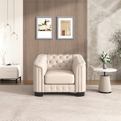 Velvet Sofa Chair with Tufted Back
