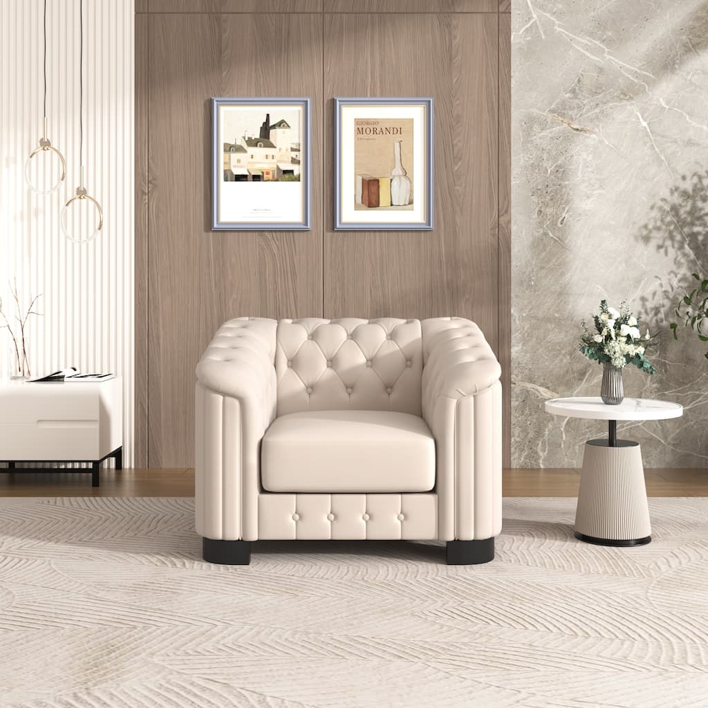 Velvet Sofa Chair with Tufted Back