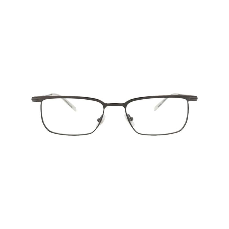 Montblanc Square-Frame Metal Optical Frames - Ruthenium Ruthenium Transparent - Silver