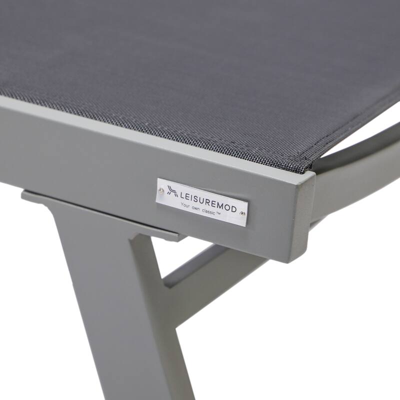 Marlin Aluminum Outdoor Chaise Lounge with Rust-Resistant, 4-Position Adjustable Recliner and Breathable Mesh Sling