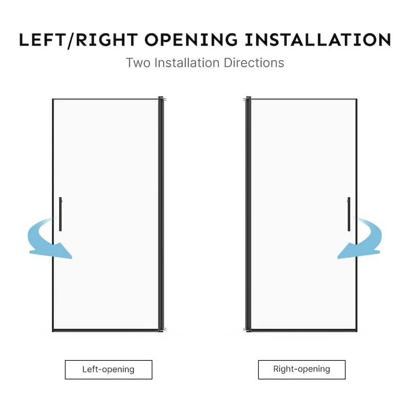 34 in.W x 72 in.H Pivot Frameless Glass Shower Door