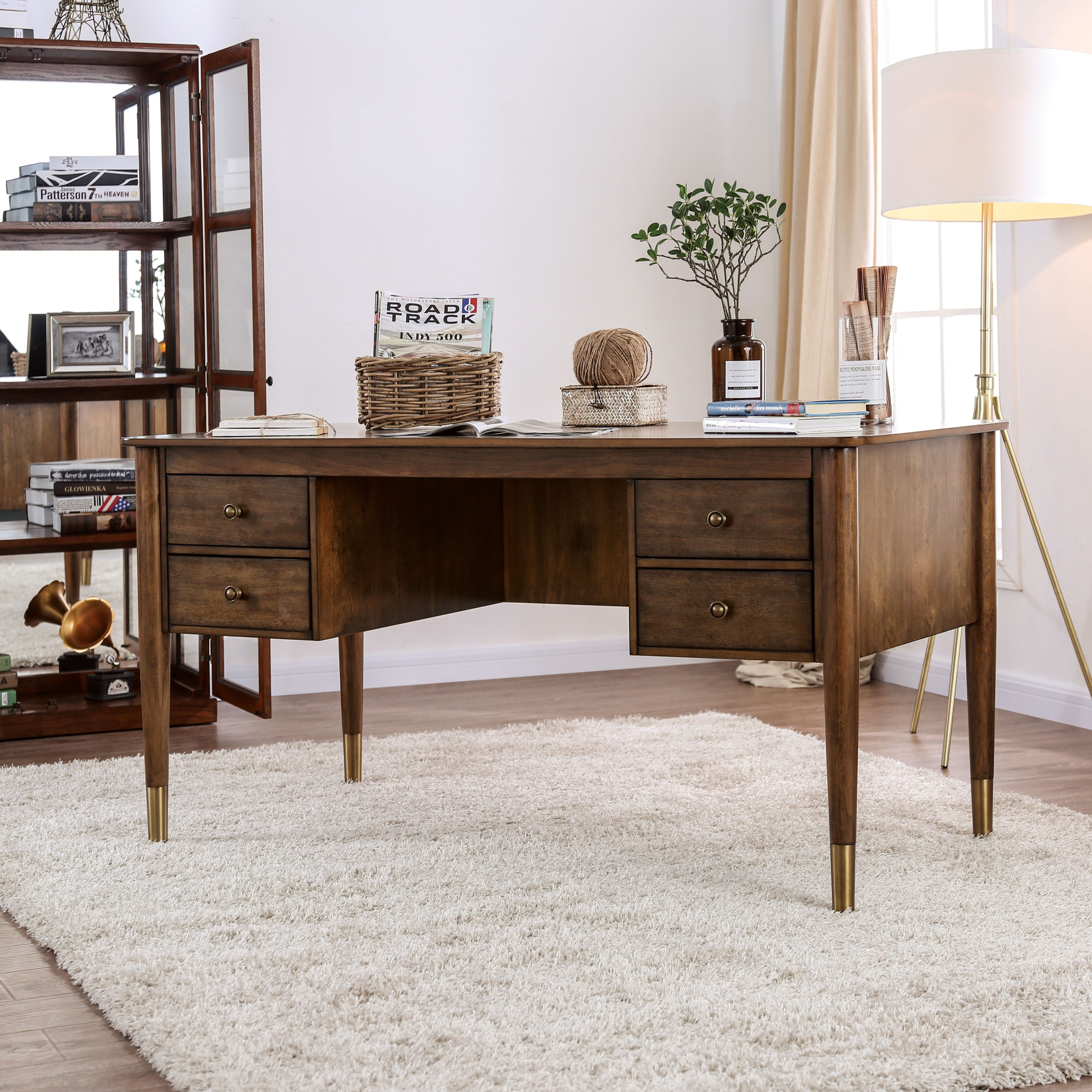Carson Carrington Pilos Rustic Antique Oak 60-inch Computer Desk