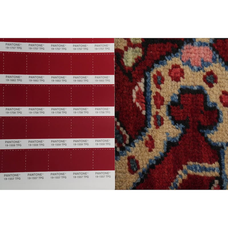 Hand Knotted Oriental 100% Wool Carpet Traditional Floral Red Heriz Area Rug - 12' 9'' X 9' 9''