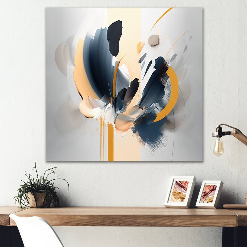 Designart "Abstract Flower Painting" Abstract Metal Wall Art