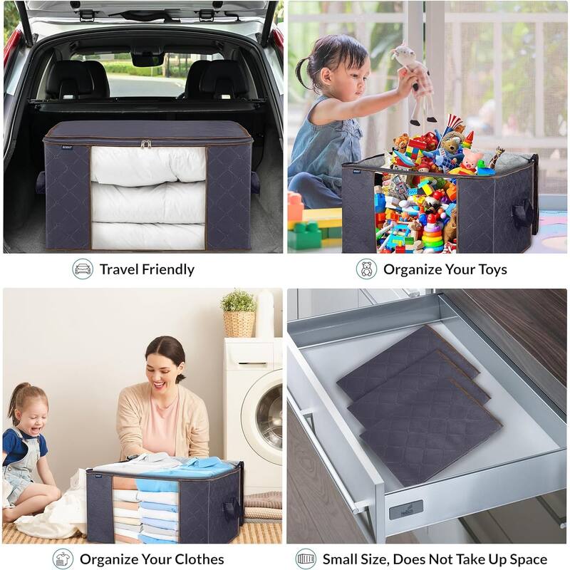 Royale Clothes Storage Organizer Bag with Handle - 90L Capacity